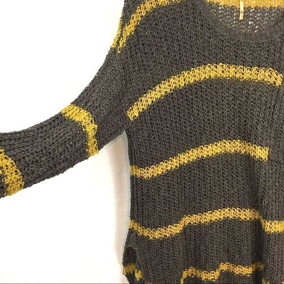 Free People Greenwhich Village Striped Oversized Cotton Knit Sweater Size XS - Picture 6 of 7